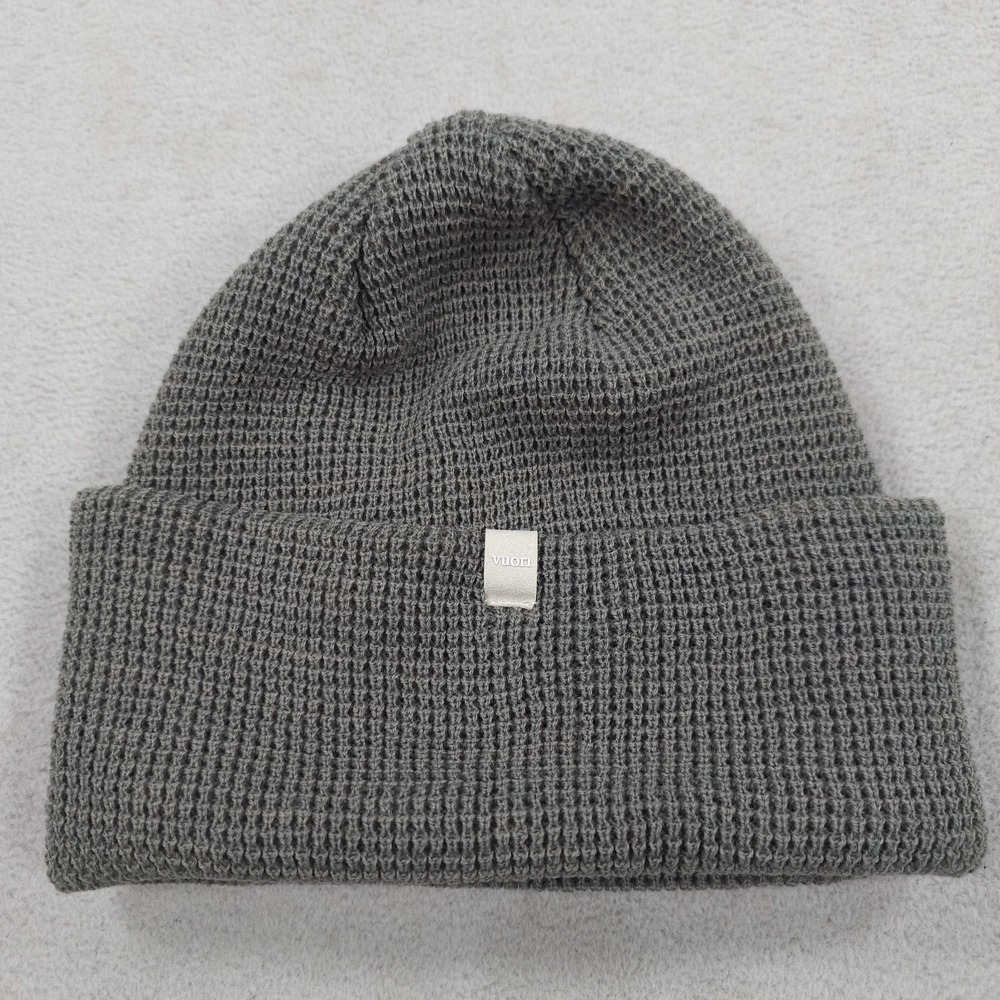 Vuori Alpine Waffle Beane Mens One Size Gray Double Layered Knit 4 Way Stretch